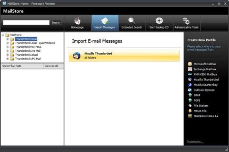 Screenshot Mailstore Home