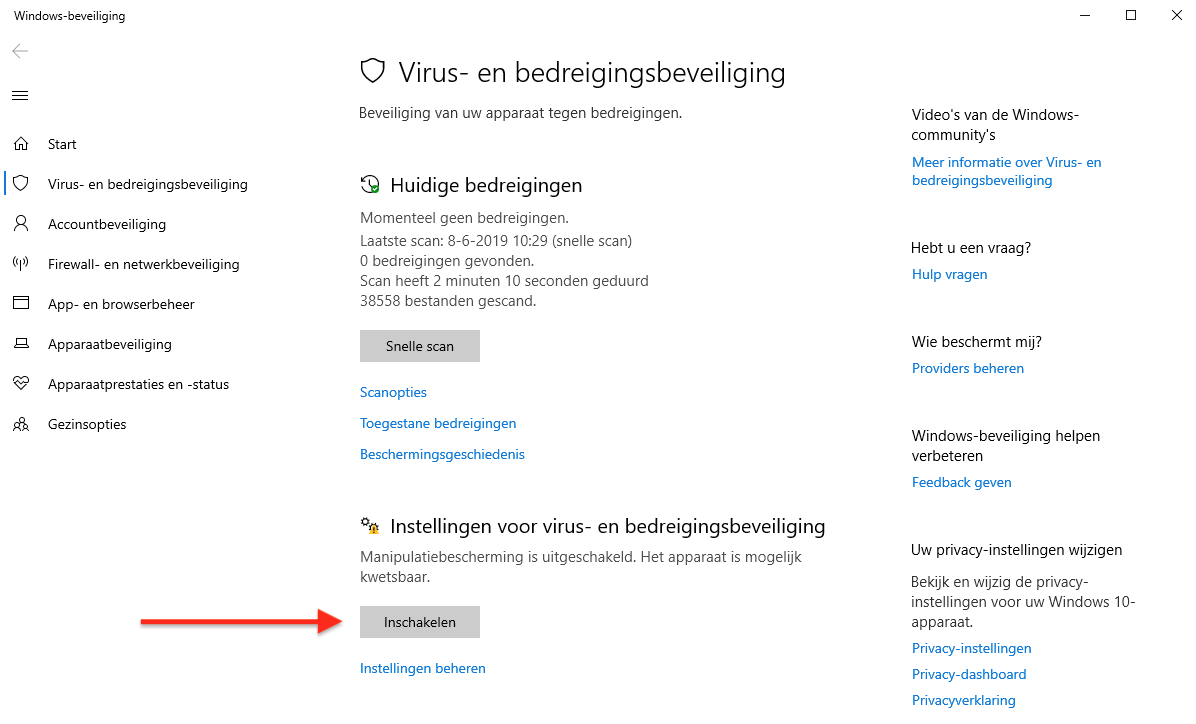 Hoe Windows Defender manipulatiebescherming aan? GratisSoftware.nl